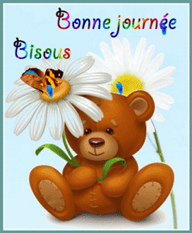 Gif animé bonne journée ours en peluche